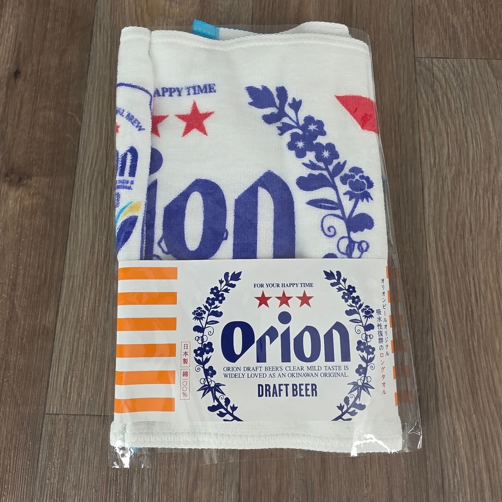 Orion Draft Beer Long Muffler Towel White Blue Red Cotton Made in Japan New
